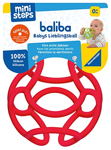 Ravensburger ministeps 4148 baliba - Flexibler Ball, Greifling und Beißring - Baby Spielzeug ab 0 Monate - rot: Babys Lieblingsball,wit