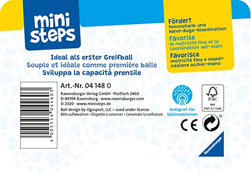 Ravensburger ministeps 4148 baliba - Flexibler Ball, Greifling und Beißring - Baby Spielzeug ab 0 Monate - rot: Babys Lieblingsball,wit