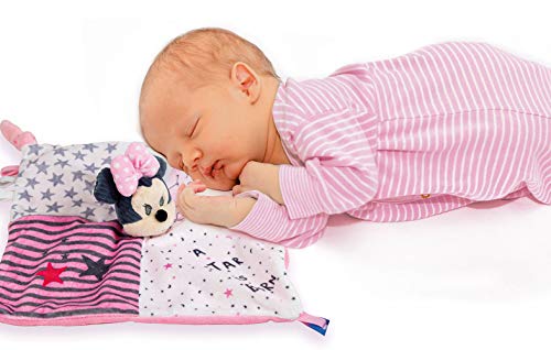 Clementoni 17344 -Disney Baby Minnie Soft Comforter Blanket-Suitable for 0 Months and Older-Machine Washable-Educational Toy for Toddlers, Multi-Colour, one Size