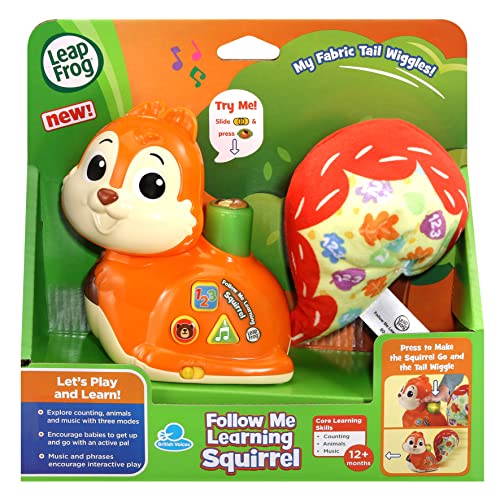 LeapFrog Follow Me Learning Squirrel, Interactive Baby Toy with Lights, Numbers & Music, Encourages Exploration, Gift for toddlers aged 12, 18, 24+ months, English Version