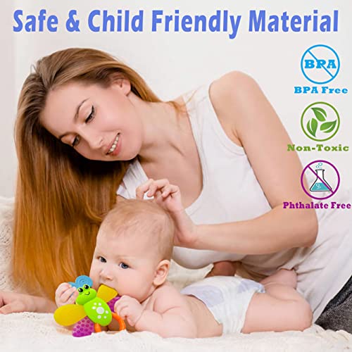 Infant Toys 0-3 Months Infant Rattles AIVIAI Baby Rattle Teether Toy Set with Storage Box Musical rattles for Newborn Girl Boy 5 6 8 9 12 Month (11pcs)