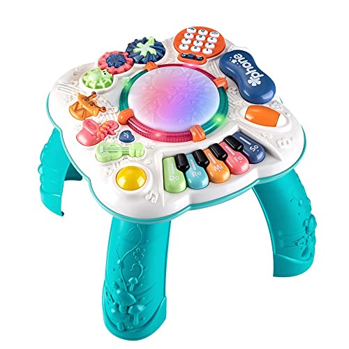 Cemirk Baby Activity Table, Baby Musical Toys 6-12 Months, Activity Center for 1 2 3 Years Old (Size:30 * 30 * 30cm)