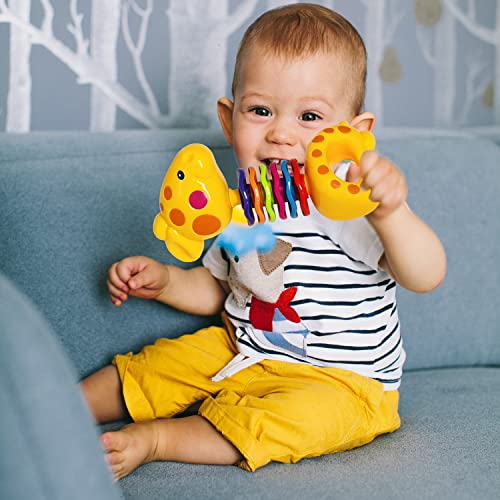 Infant Toys 0-3 Months Infant Rattles AIVIAI Baby Rattle Teether Toy Set with Storage Box Musical rattles for Newborn Girl Boy 5 6 8 9 12 Month (11pcs)