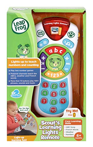 LeapFrog Scout's Learning Lights Remote, Musical Baby Toy with Lights, Sounds, Numbers & Letters, Interactive Educational Toy for Children 6 months+, 1, 2, 3, 4 Year Olds Boys & Girls