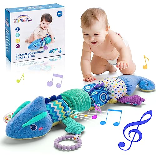 Sirecal Plush Music Baby Toys 0-6 Months - Soft Infant Toys Sensory Toys with Rattle Teether, Cute Stuffed Animal Newborn Baby Musical Toys for Tummy Time Babies Boys Girls Toddlers 0 3 6 12 Months