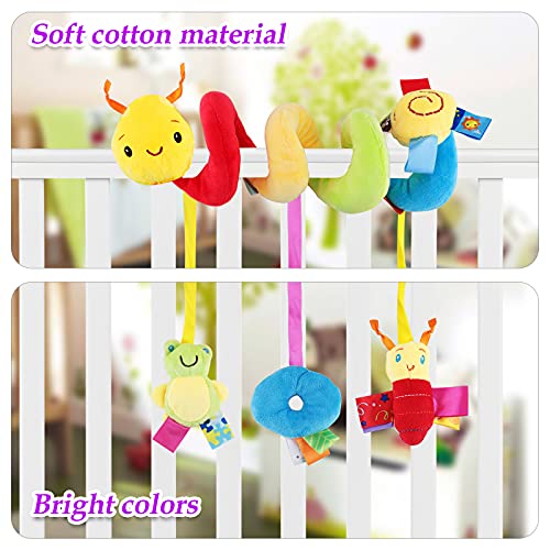 Spiral Pram Toys for Babies - Wrap Around Pushchair Stroller/Car Seat/Crib Sensory Toys for 0 3 6 9 12 Months Early Learning Play Bar Newborn Hanging Toy Infant Boys Girls Christmas Shower Gift