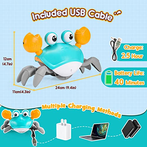Grriopi Sensory Toys for Babies, Crawling Crab Toy Baby Toys 0-6 Months Gifts for 1 2 Year Old Girls Boys Crab Toddler Toys for 1-2 Year Old Girls Tummy Time 0-6 6-12 Months Birthday Gift Kids Toys
