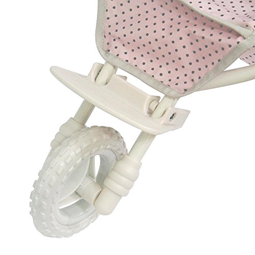 Olivia's Little World Kids Dolls Pram, Baby Doll Stroller, For 16-18 Inch Dolls, Toy Pram with Storage Basket and Retractable Canopy, Doll Accessory, Ages 3+