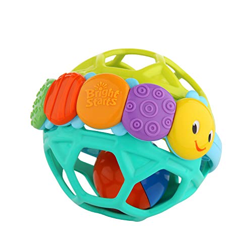 Bright Starts Flexi Ball Caterpillar Rattle Toy, Newborn and up
