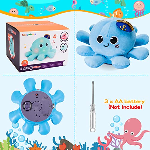 FancyWhoop Baby Musical Light Crawling Toys - Light up Dancing Spinning Walking Soft Octopus Toy for 1 Year Old Boys Girls Kids, Sensory Interactive Baby Gifts for 6 12 18 Months Toddlers