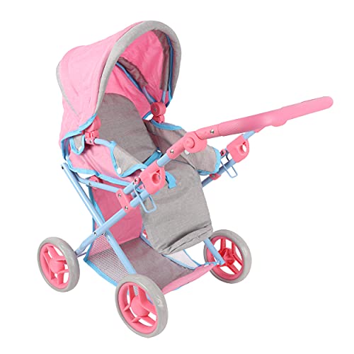 Laeto Bella And Friends Kids 3 In 1 Folding Travel Active Pushchair Pram Stroller Toy Set For Dolls