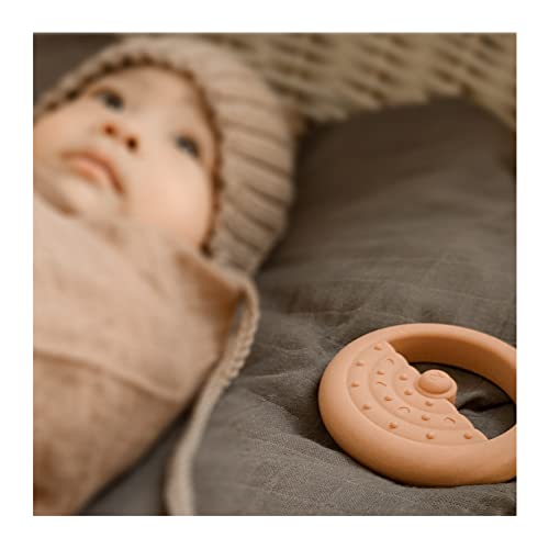 Moonkie Stacks of Circles Soft Teething Toy Educational Learning Stacking Ring Toys for Babies, 7 Piece Set