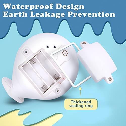AURUZA Baby Bath Toys,Whale Spray Swimming Pool Toy,Baby Light Up Bath Tub Toys,Waterproof Design Fun Bath Toys,Smooth Body Safety,Baby Toys for 0-6 Months,1,2,3,5 Years(White)