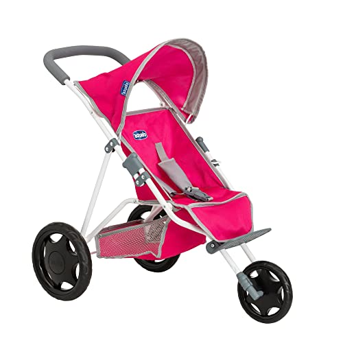 Chicco Junior Active 3 Wheeled Pushchair | Toy Dolls Buggy In Pink And Grey | Baby Doll Pushchair | Childrens Baby Doll Collapsible Stroller Toy | Role Play Toy Dolls Folding Buggy Pushchair | Ages 3+