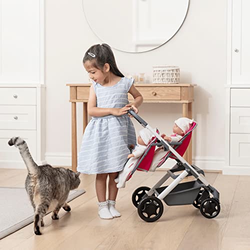 Chicco Junior Lala Twin Stroller | Toy Dolls Double Buggy In Pink | Dolly Stroller With Adjustable Handle Height | Double Kids Travel System |Role Play Twin Dolls Pram Pushchair & Pram Toys Ages 3+
