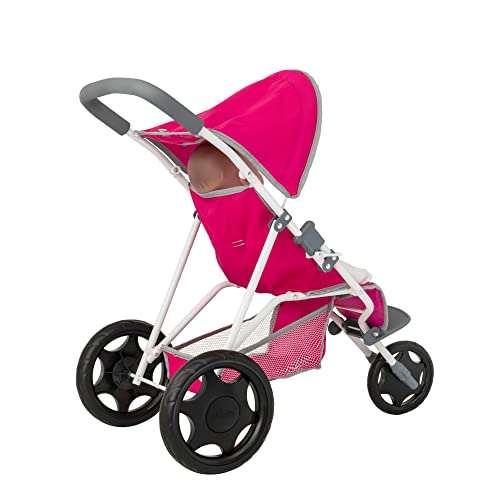Chicco Junior Active 3 Wheeled Pushchair | Toy Dolls Buggy In Pink And Grey | Baby Doll Pushchair | Childrens Baby Doll Collapsible Stroller Toy | Role Play Toy Dolls Folding Buggy Pushchair | Ages 3+