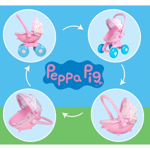 Peppa Pig 4-in-1 My First Pram | Pushchair & Pram Toys For Kids Girls & Boys Age 3 Years+ (Pink - Ballet Print)