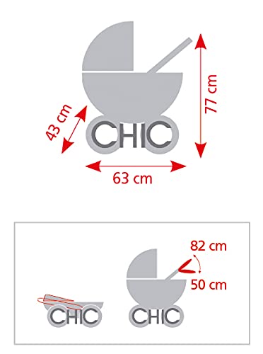 Bayer Chic 2000 - Twinny doll's pram, twin doll pram for two dolls, twin buggy for children from 4 to 8 years, jeans grey, 691-76, 63 x 43 x 77 cm