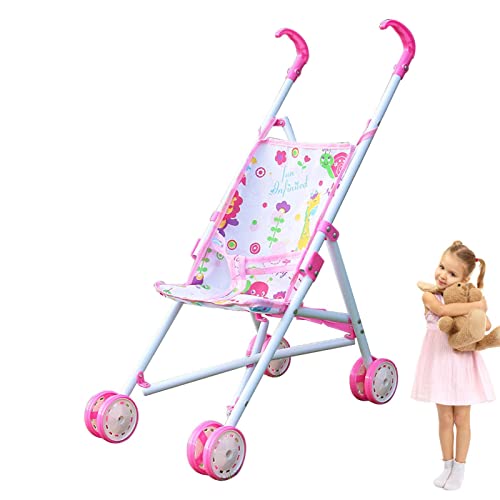 Baby Doll Stroller | Toy Dolls Buggy | Baby Doll Pushchair | Childrens Baby Doll Stroller Toy Umbrella Fold Stroller | Role Play Toy Dolls Buggy Pushchair | Doll Accessories Gift
