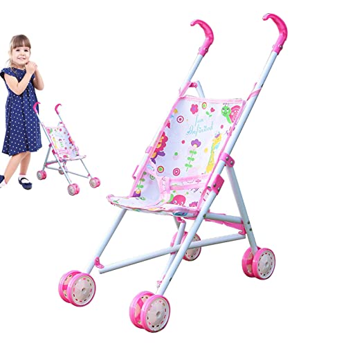 Baby Doll Stroller | Toy Dolls Buggy | Baby Doll Pushchair | Childrens Baby Doll Stroller Toy Umbrella Fold Stroller | Role Play Toy Dolls Buggy Pushchair | Doll Accessories Gift