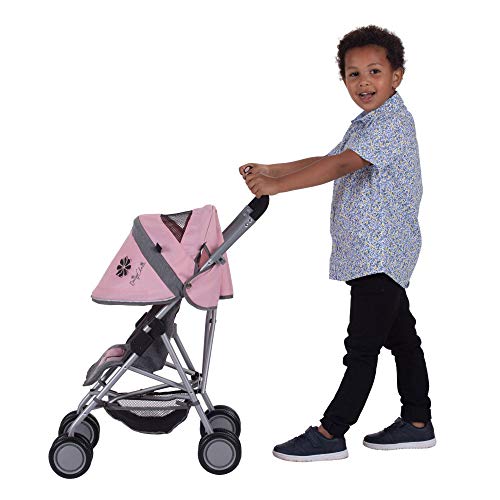 Daisy Chain Zipp Max Dolls Pushchair – Adjustable handles from 76-82cm. For children of 4, 5, 6, 7, 8 or 9 years. In Classic Pink Fabric