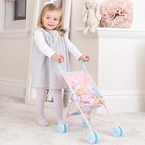 BabyBoo Single Stroller | Toy Dolls Buggy | Baby Doll Pushchair | Childrens Baby Doll Stroller Toy Umbrella Fold Stroller | Role Play Toy Dolls Buggy Pushchair | Ages 2+ (Pink Unicorn & Flamingo)