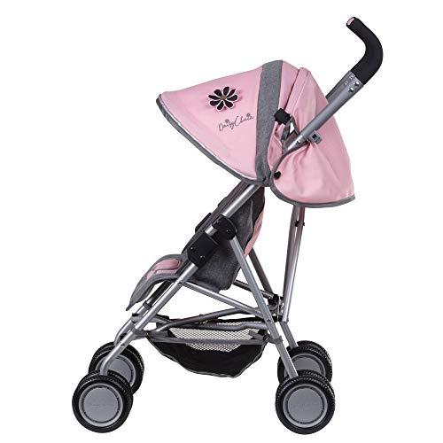 Daisy Chain Zipp Max Dolls Pushchair – Adjustable handles from 76-82cm. For children of 4, 5, 6, 7, 8 or 9 years. In Classic Pink Fabric