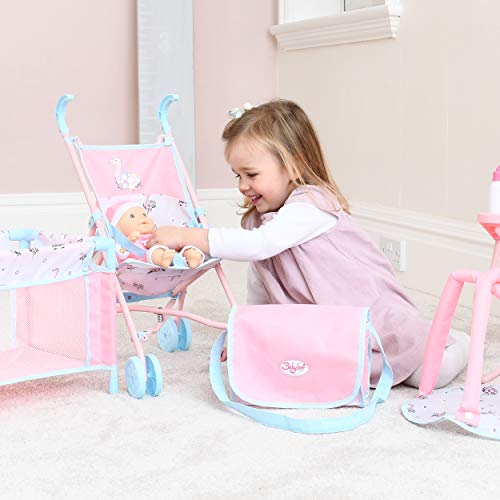 BabyBoo Single Stroller | Toy Dolls Buggy | Baby Doll Pushchair | Childrens Baby Doll Stroller Toy Umbrella Fold Stroller | Role Play Toy Dolls Buggy Pushchair | Ages 2+ (Pink Unicorn & Flamingo)