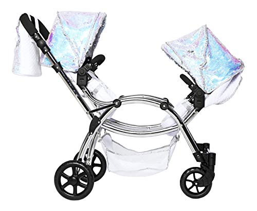 Roma Amy Childs Polly Sparkle Double Twin Dolls Pram 2 in 1 Stroller & Carry Cot - Mermaid 3-16 Years