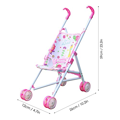 Baby Doll Stroller | Toy Dolls Buggy | Baby Doll Pushchair | Childrens Baby Doll Stroller Toy Umbrella Fold Stroller | Role Play Toy Dolls Buggy Pushchair | Doll Accessories Gift