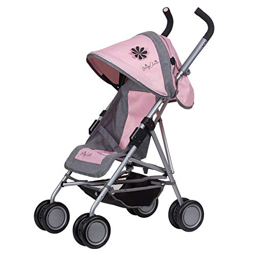 Daisy Chain Zipp Max Dolls Pushchair – Adjustable handles from 76-82cm. For children of 4, 5, 6, 7, 8 or 9 years. In Classic Pink Fabric