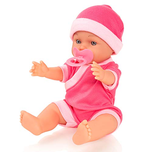 Molly Dolly My First Dolls Pram & Doll Set - Girls Toy Doll Stroller Pushchair Buggy