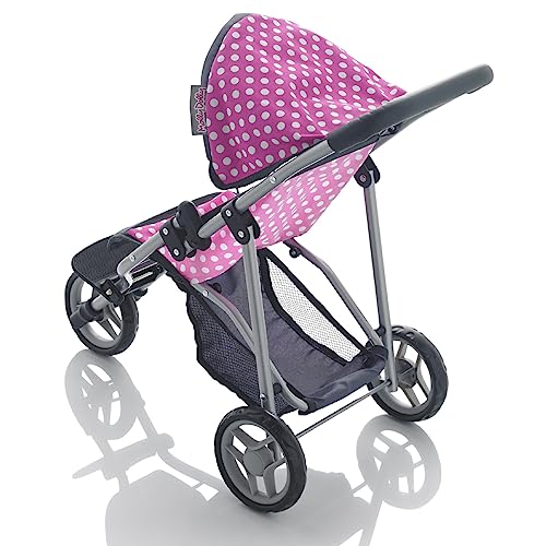 Molly Dolly My First 3 Wheeler Doll's Pushchair - Collapsible Toy Pram For Girls -Dolls Buggy - Dolls Pushchair - Toy Buggy - Doll Pushchair Toy - Doll Stroller