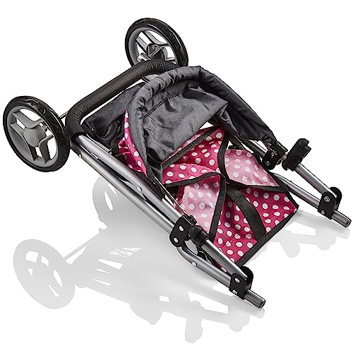 Molly Dolly My First 3 Wheeler Doll's Pushchair - Collapsible Toy Pram For Girls -Dolls Buggy - Dolls Pushchair - Toy Buggy - Doll Pushchair Toy - Doll Stroller
