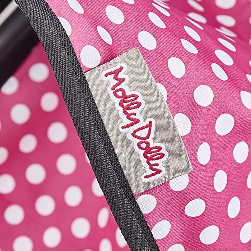 Molly Dolly My First 3 Wheeler Doll's Pushchair - Collapsible Toy Pram For Girls -Dolls Buggy - Dolls Pushchair - Toy Buggy - Doll Pushchair Toy - Doll Stroller