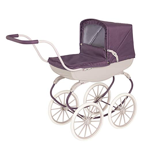 David Halsall – Classic Pram – Indoor & Outdoor Vintage Purple Doll Stroller for Kids 3 to 8 Years