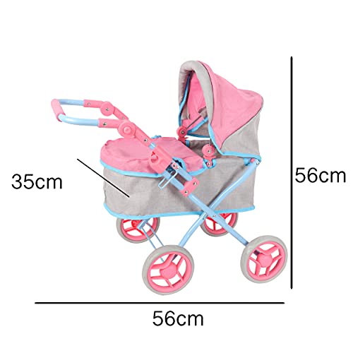 Laeto Bella And Friends Kids Folding Ranger Pushchair Toy With Adjustable Handles For Baby Dolls