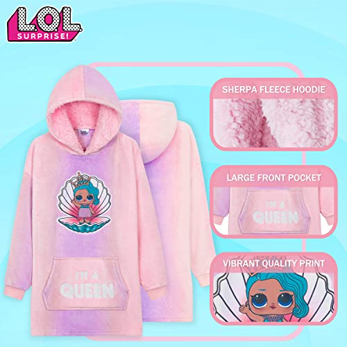 L.O.L. Surprise! Oversized Hoodie Blanket for Girls, Lol Doll Gifts for Girls Multi