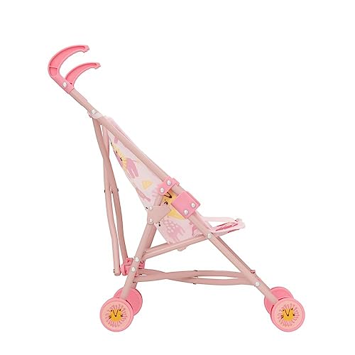 BabyBoo Single Stroller | Toy Dolls Buggy | Baby Doll Pushchair | Childrens Baby Doll Stroller Toy Umbrella Fold Stroller | Role Play Toy Dolls Buggy Pushchair | Ages 2+ (Pink Jungle)