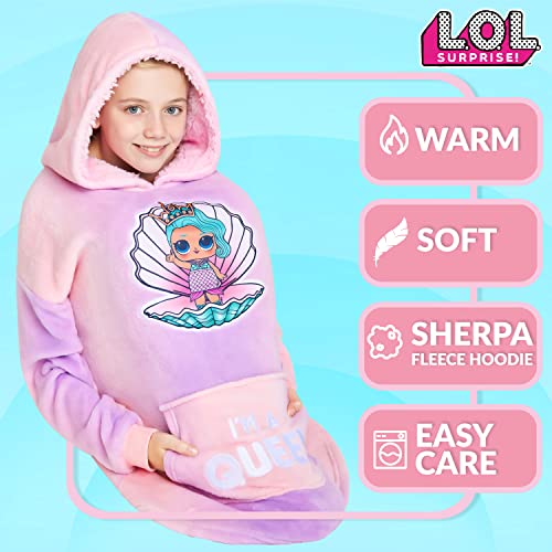 L.O.L. Surprise! Oversized Hoodie Blanket for Girls, Lol Doll Gifts for Girls Multi