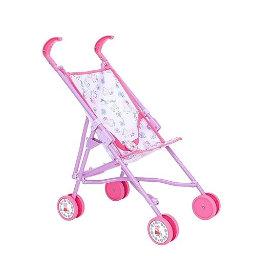 Peppa Pig Stroller | Toy Dolls Buggy In Pink & White Peppa Pig Theme | Childrens Baby Doll Stroller Toy Umbrella Fold Stroller| Role Play Toy Dolls Buggy Pushchair | Suitable For Ages 2+