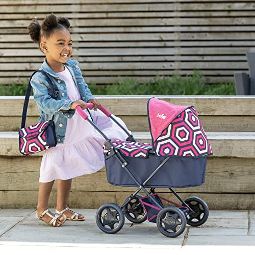 Joie Junior Sweetie Pram With Matching Changing Bag | Geometric Print Childrens Pushchair | Kids Travel System With Matching Changing Bag |Pushchair & Pram Toys For Kids Boys & Girls Ages 3+