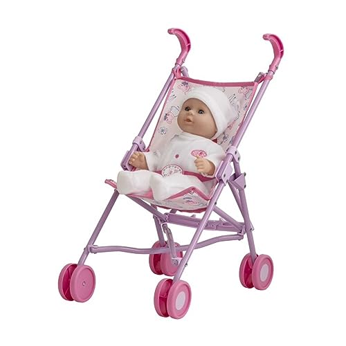 Peppa Pig Stroller | Toy Dolls Buggy In Pink & White Peppa Pig Theme | Childrens Baby Doll Stroller Toy Umbrella Fold Stroller| Role Play Toy Dolls Buggy Pushchair | Suitable For Ages 2+