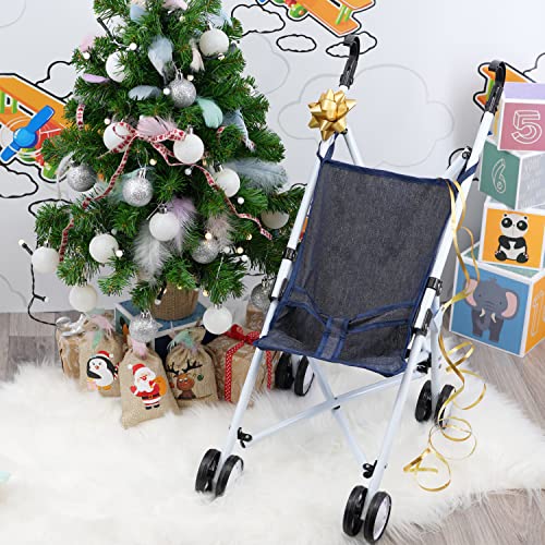 Baby Dolls Buggy Stroller Jogger Dolls Pram Pushchair Girls Boys Toy - Grey / Blue