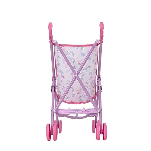 Peppa Pig Stroller | Toy Dolls Buggy In Pink & White Peppa Pig Theme | Childrens Baby Doll Stroller Toy Umbrella Fold Stroller| Role Play Toy Dolls Buggy Pushchair | Suitable For Ages 2+