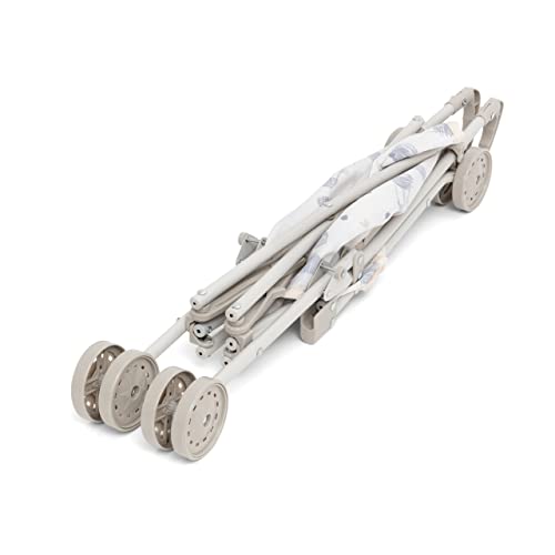 LUNDBY Cute Dolls Pushchair — Folding Toy Doll Stroller Pushchair Pram — Dolls Buggy Toys for 45cm or 18 Inch Doll — Kids Toys Age 3 + — 53cm Tall with Cream Fabric