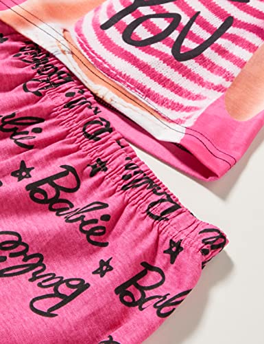 Barbie Girls Pyjamas Short PJ Set, Doll Pyjamas for Girls, Ages 3 to 10 Years, Official Merchandise (3-4 Years) Pink