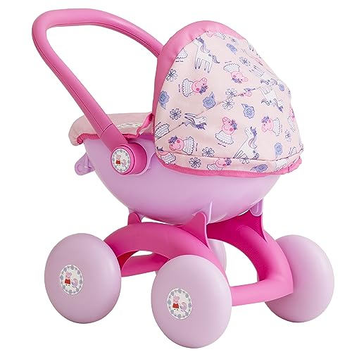 Peppa Pig My First 4-in-1 Pram | Including A Removable Carry Cot And Baby Chair | Pink And White Peppa Pig Themed Childrens Pushchair & Pram Toys For Kids Boys & Girls Ages 18M+