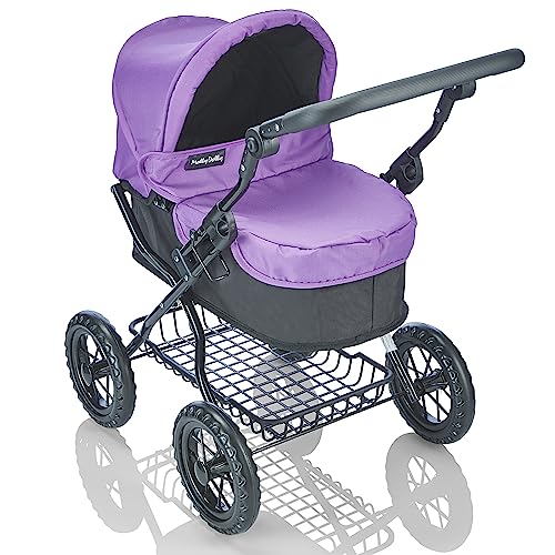 Molly Dolly Dolls Pram - Toy Pram With Adjustable Handle Height - Doll Pram For Girls Age 3-7 Years