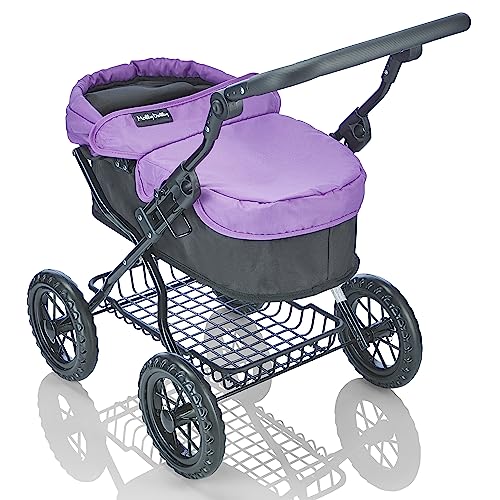 Molly Dolly Dolls Pram - Toy Pram With Adjustable Handle Height - Doll Pram For Girls Age 3-7 Years